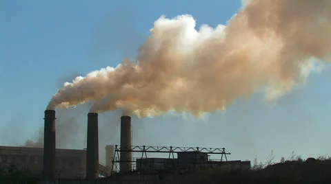Three smoking chimneys. Stock Footage 27084234