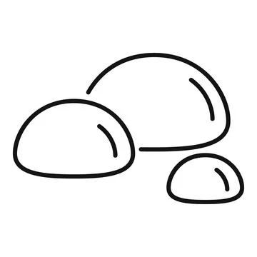 Three smooth stones forming a small pile of rocks Stock Illustration