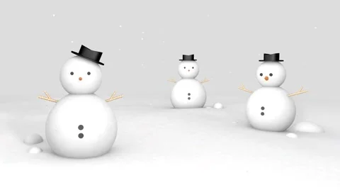 Three Snowman on the ground Stock Footage 42996342