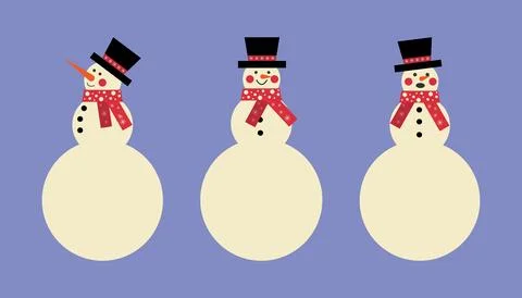 Three snowmans set Stock Illustration