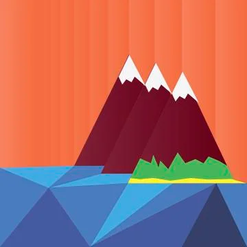 Three snowy peaks vector illustration Stock Illustration