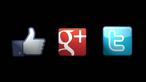 Three Social Icons Stock Footage 50502604