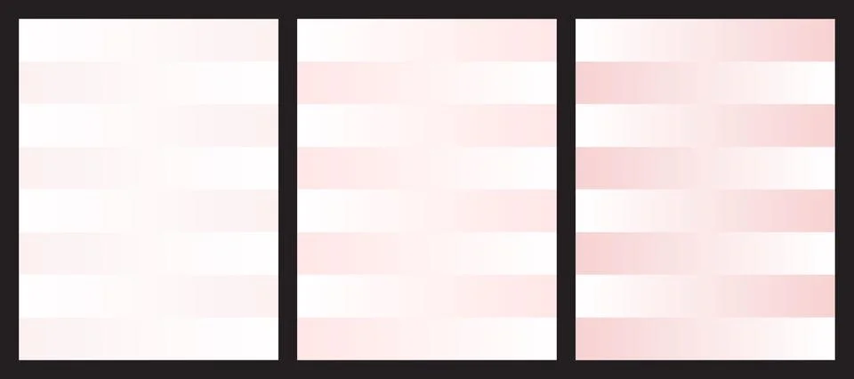 Three soft light pink gradient backgrounds with horizontal stripes Illustrazione stock