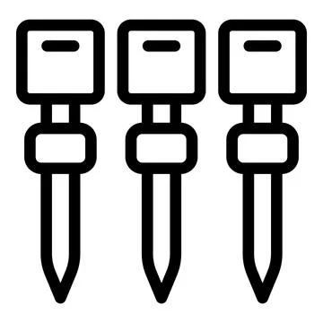 Three soil sampling probes analyzing composition of the ground Illustrazione stock