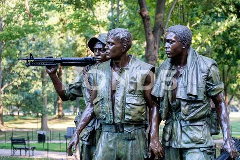 The Three Soldiers statue commemorating the Vietnam War in Washington D.C. Stock Photos