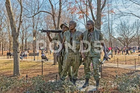 Three Soldiers Vietnam War Memorial in Washington DC Stock Photos