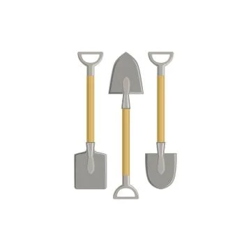 Three Spades With Different Shape Of Blade Stock Illustration