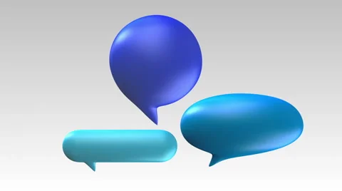 Three Speech bubble text bar, 3D balloon style Stock Footage 67938180