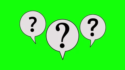 Three speech bubbles with question marks animated on green screen Stock Footage 310797405