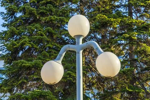 Three Sphere Lamp Pole Stock-Fotos