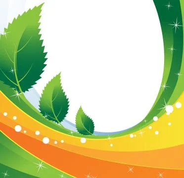 Three spiky leaves Stock Illustration