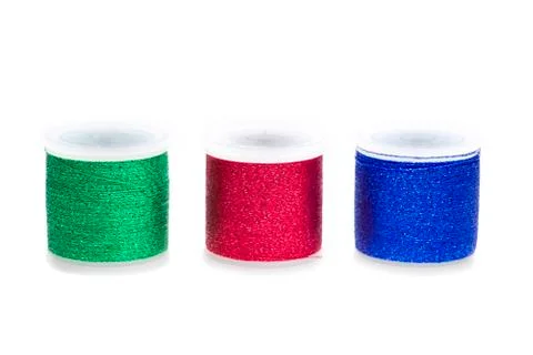 Three Spools of Thread Stock Photos