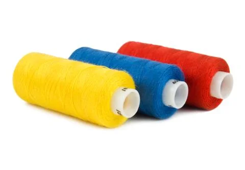 Three spools of threads Stock Photos