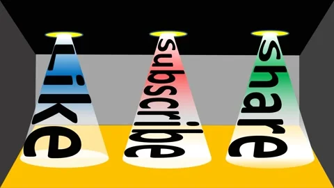 Three spot light button like, share and subscribe 動画素材 220055147