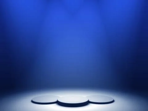 Three spotlights on blue background Stock Illustration