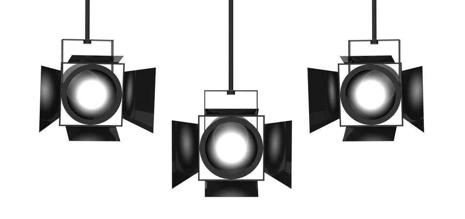 Three Spotlights Stock Illustration