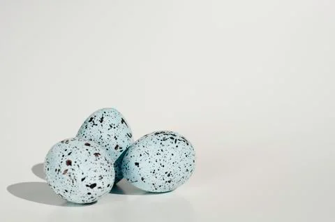 Three spotted eggs grouped isolated 写真素材