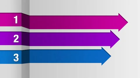 Three square arrow bar, intro title box chart, powerpoint presentation template. Stock Footage 62682174