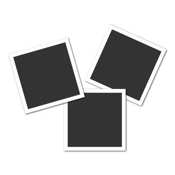 Three square photo frames on transparent background Stock Illustration