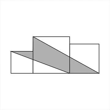 Three squares of different sizes form a shape. Stock Illustration
