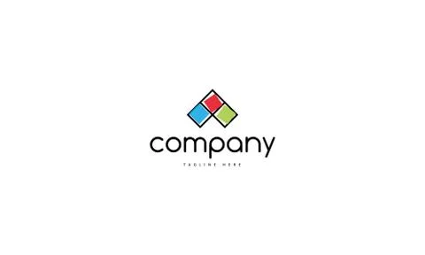 Three squares logo Stock Illustration