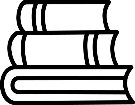 Three stacked books icon for academic knowledge Stock Illustration