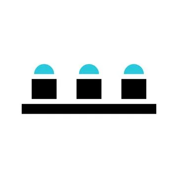 Three stacked boxes with tops. Abstract geometric design. Stock Illustration