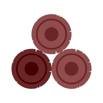 Three stacked brown shotgun shells icon illustration Illustrazione stock