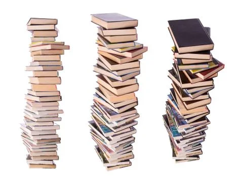Three stacks of books Stock Photos