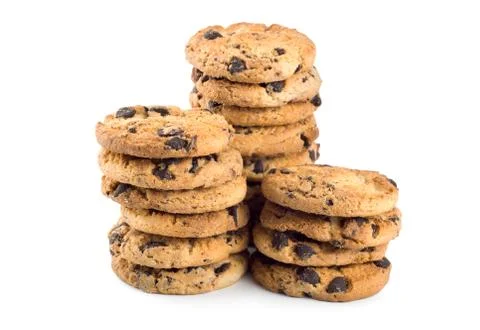 Three stacks cookies Stock Photos