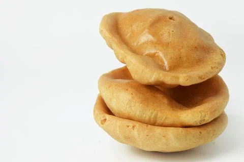 Three stacks of opak crackers or sticky rice crackers typical of Tasikmalaya Stock Photos