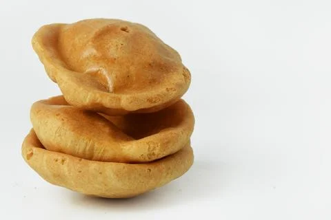 Three stacks of opak crackers or sticky rice crackers typical of Tasikmalaya Stock Photos