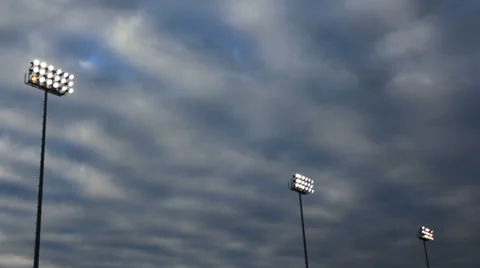 Three Stadium Lights Stock Footage 34850425