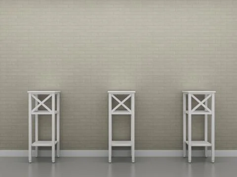 Three stand against the wall Stock Illustration