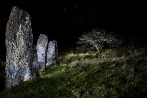 Three standing stones Stock Photos