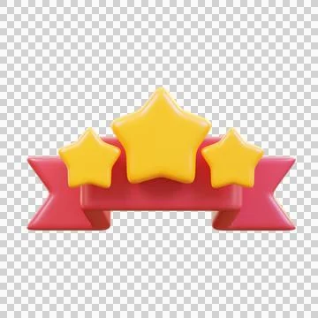 Three Star 3D Illustrations, 3D rendering Stock Illustration