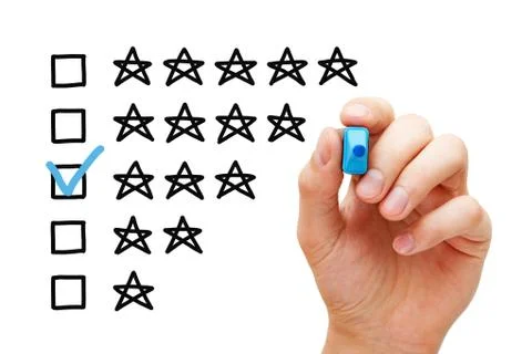 Three Star Average Rating Concept Stockfoto's