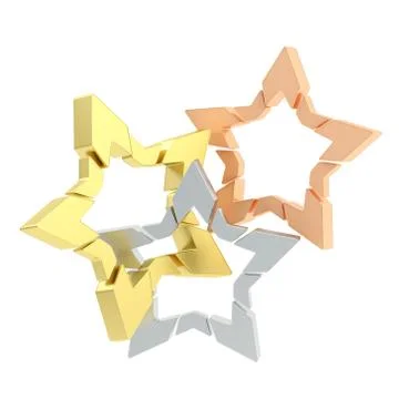 Three star composition Stock Illustration