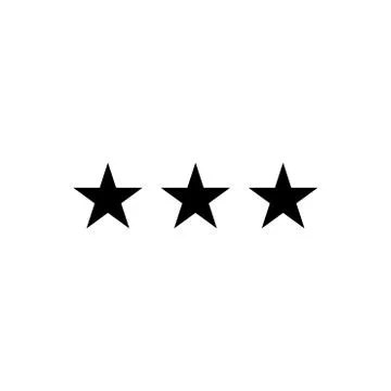 Three star glyph icon Stock Illustration