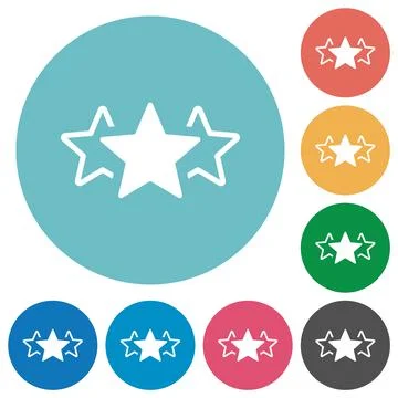 Three star rating alternate flat round icons Stock Illustration