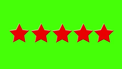 Three Star Rating Animation Green Screen | Yellow 3 Stars Review Overlay Chroma  Stock Footage 341602824