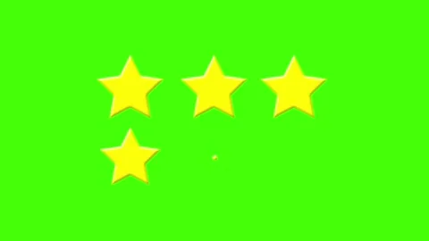 Three Star Rating Animation Green Screen | Yellow 3 Stars Review Overlay Chroma  Stock Footage 341602842