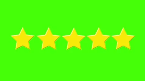 Three Star Rating Animation Green Screen | Yellow 3 Stars Review Overlay Chroma  Stock Footage 341602846