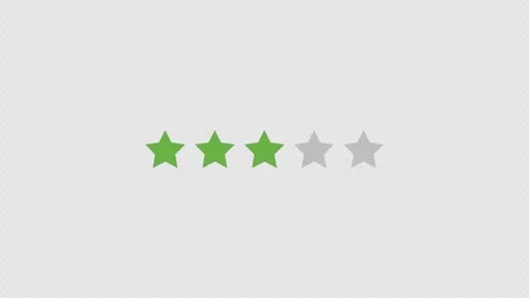 Three Star Rating. Average Feedback. 3 Stars. Transparent Background. 4K Stock Footage 276213377