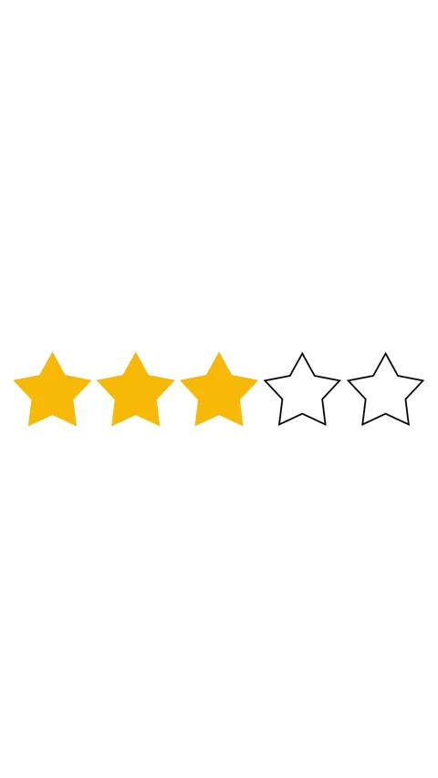 Three star rating icon animated video ,animation video isolated on white ba.. Stock Footage 323805375