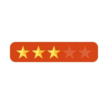 Three Star Rating Icon Illustrazione stock