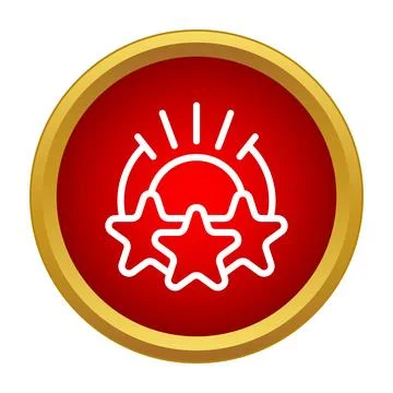Three stars and setting sun rating icon Stock Illustration