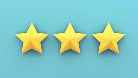 Three stars on blue background Stock Illustration