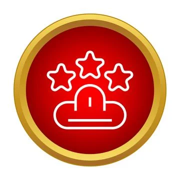 Three stars glowing above cloud icon Stock Illustration