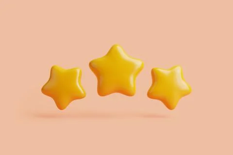 Three stars hover on a pastel background Stock Illustration